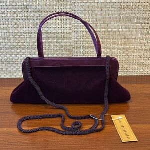 🌟2xHP🌟VTG 2000s Purple Velvet & Satin 2-Way Evening Bag LaRegale
